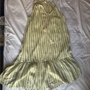 Striped Green and White coverup Dress